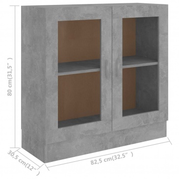 Witryna, szarość betonu, 82,5x30,5x80 cm, płyta wiórowa