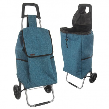 Wózek zakupowy torba zakupowa na kółkach na zakupy niebieska 40 l 30 kg