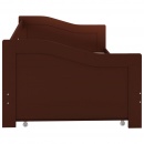 Wysuwane łóżko, ciemny brąz, drewno sosnowe, 90x200 cm