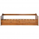 Wysuwane łóżko, miodowy brąz, drewno sosnowe, 90x200 cm