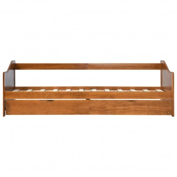 Wysuwane łóżko, miodowy brąz, drewno sosnowe, 90x200 cm