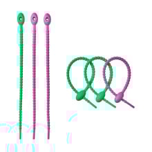 Zaciski silikonowe, 6 szt., 22 cm, zielone/fioletowe