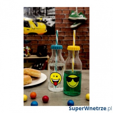 Butelka ze słomką 550 ml Zak! Design Smiley zielona