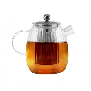 Zaparzacz do herbaty szklany dzbanek 1000 ml tulip srebrny