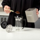 Zaparzacz imbryk, dzbanek szklany z tłokiem do zaparzania kawy, herbaty, ziół, 0,35 l