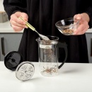 Zaparzacz imbryk, dzbanek szklany z tłokiem do zaparzania kawy, herbaty, ziół, 0,35 l