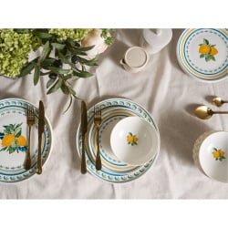 Zastawa stołowa 12-częściowa TARRAGON Porcelana Biały/ zielony