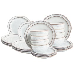 Zastawa stołowa 24-częściowa CHIVES Kamionka Jasnoszary