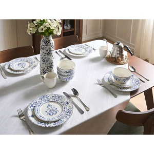 Zastawa stołowa 24-częściowa GALANGAL Porcelana Biały/ niebieski Zastawa stołowa 24-częściowa GALANGAL Porcelana Biały/ niebieski