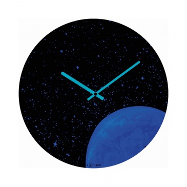 Zegar ścienny 35 cm Nextime Globe Dome niebieski