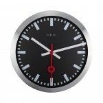 Zegar ścienny 35 cm Nextime Station czarny z kreskami