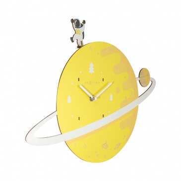 Zegar ścienny 45,5x33 cm Nextime Spaceman żółty