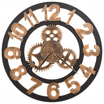 Zegar ścienny metalowy 58 cm złoto-czarny
