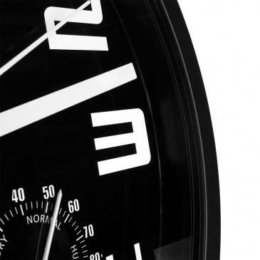 Zegar ścienny z termometrem i higrometrem czarny 25 cm