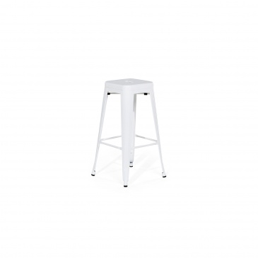Zestaw 2 krzeseł barowych białe wysokość 76 cm Faggio
