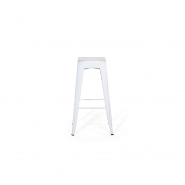 Zestaw 2 krzeseł barowych biało-złote wysokość 76 cm Faggio BLmeble