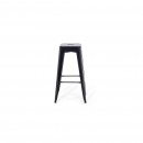 Zestaw 2 krzeseł barowych czarne wysokość 76 cm Faggio