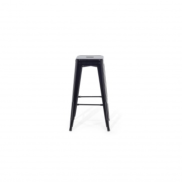Zestaw 2 krzeseł barowych czarne wysokość 76 cm Faggio