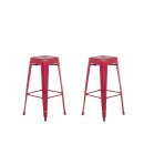 Zestaw 2 krzeseł barowych czerwono-złote wysokość 76 cm Faggio BLmeble