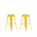 Zestaw 2 krzeseł barowych żółte wysokość 76 cm Faggio BLmeble