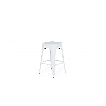 Zestaw 2 krzeseł barowych białych wysokość 60 cm Faggio BLmeble
