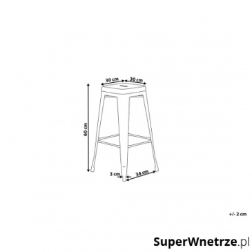 Zestaw 2 krzeseł barowych biało-złote wysokość 60 cm Faggio BLmeble