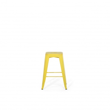 Zestaw 2 krzeseł barowych żółto-złote wysokość 60 cm Faggio BLmeble