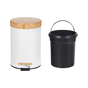 Zestaw 2 koszy na śmieci z pedałem 3 L ECOSMART Metal Biały Zestaw 2 koszy na śmieci z pedałem 3 L ECOSMART Metal Biały