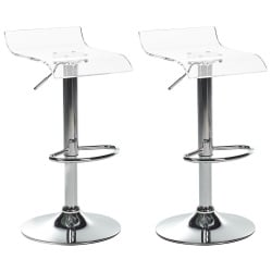 Zestaw 2 krzeseł barowych neum przezroczysty obrotowy