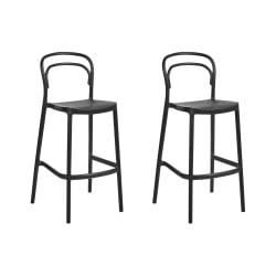 Zestaw 2 krzeseł barowych ogrodowych PORANO Czarny