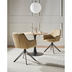 Zestaw 2 krzeseł do jadalni SANSARC Ekoskóra Beżowy