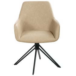 Zestaw 2 krzeseł do jadalni SANSARC Ekoskóra Beżowy