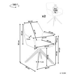 Zestaw 2 krzeseł do jadalni SANSARC Ekoskóra Brązowy