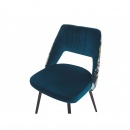 Zestaw 2 krzeseł do jadalni welurowy niebieski ANSLEY