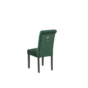 Zestaw 2 krzeseł do jadalni z pierścieniem welur zielony VELVA II