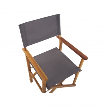 Zestaw 2 krzeseł ogrodowych akacjowych jasne drewno z szarym CINE