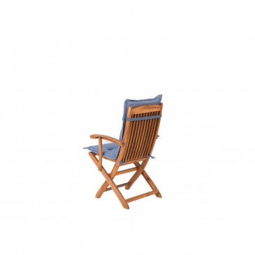Zestaw 2 krzeseł ogrodowych drewniany z niebieskimi poduszkami MAUI