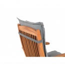 Zestaw 2 krzeseł ogrodowych drewniany z szarymi poduszkami MAUI