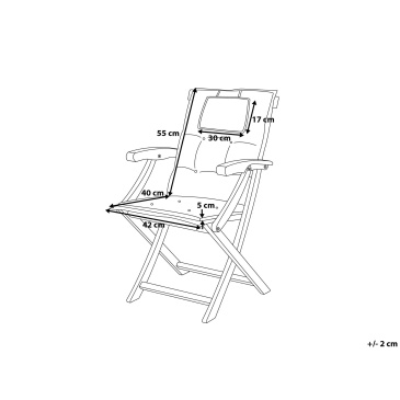 Zestaw 2 krzeseł ogrodowych drewniany z szarymi poduszkami MAUI