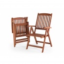 Zestaw 2 krzeseł ogrodowych drewnianych z niebieskimi poduszkami TOSCANA