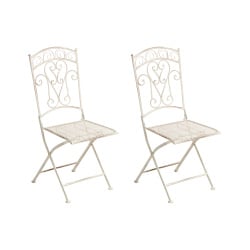 Zestaw 2 krzeseł ogrodowych JUINA Składane Metal Jasnobeżowy Zestaw 2 krzeseł ogrodowych JUINA Składane Metal Jasnobeżowy