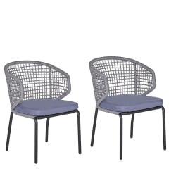 Zestaw 2 krzeseł ogrodowych szary PALMI
