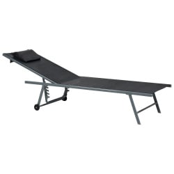 Zestaw 2 leżaków ogrodowych SORONI Metal Czarny