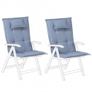 Zestaw 2 poduszek na krzesła ogrodowe niebieski TOSCANA