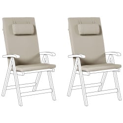 Zestaw 2 poduszek siedziskowych/oparciowych JAVA/AMANTEA PREMIUM 50 x 70 cm Beżowoszary