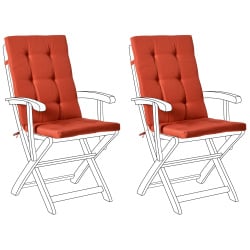 Zestaw 2 poduszek siedziskowych/oparciowych MAUI PREMIUM Czerwony