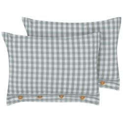Zestaw 2 poduszek w kratkę talya 40 x 60 cm miętowy Zestaw 2 poduszek w kratkę talya 40 x 60 cm miętowy