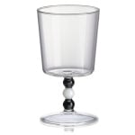 Zestaw 2 szklanek na nóżce, niskie - szaro białe