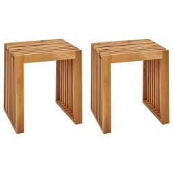 Zestaw 3 stołków ogrodowych bellano drewno akacjowe brązowy