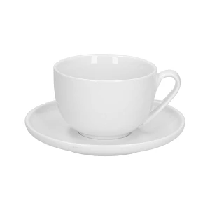 Zestaw 4 filiżanek ze spodkiem corte - biały, 250 ml Zestaw 4 filiżanek ze spodkiem corte - biały, 250 ml